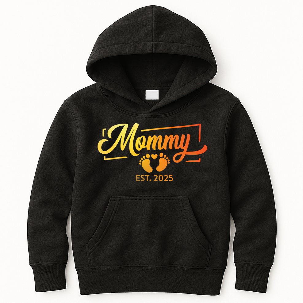 Mommy Est 2025 Expect Baby New First Mom Mama Mother's Day  Kids Hoodie