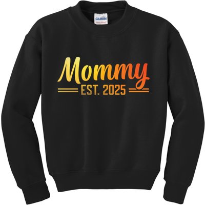 Mommy Est 2025 Expect Baby New First Mom Mama Mother's Day  Kids Sweatshirt