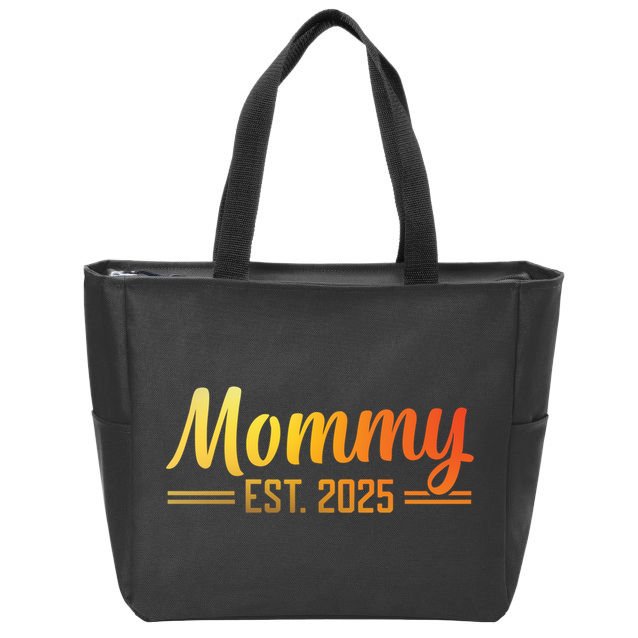 Mommy Est 2025 Expect Baby New First Mom Mama Mother's Day  Zip Tote Bag
