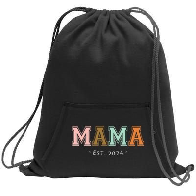 Mama Est 2024 Promoted Mothers Day Design Sweatshirt Cinch Pack Bag