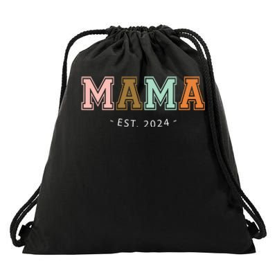 Mama Est 2024 Promoted Mothers Day Design Drawstring Bag