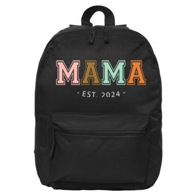 Mama Est 2024 Promoted Mothers Day Design 16 in Basic Backpack