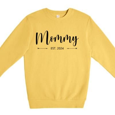 Mommy Est 2024 Promoted To Mom 2024 Mothers Day New Mom Premium Crewneck Sweatshirt