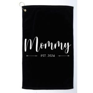 Mommy Est 2024 Promoted To Mom 2024 Mothers Day New Mom Platinum Collection Golf Towel