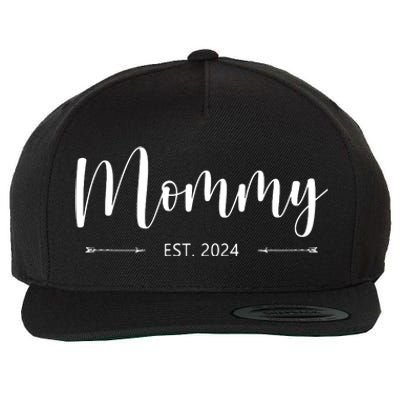 Mommy Est 2024 Promoted To Mom 2024 Mothers Day New Mom Wool Snapback Cap