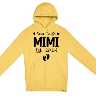 Mimi Est 2024 Soon To Be Mimi Funny Pregnancy Announcement Premium Pullover Hoodie