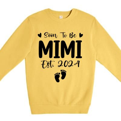 Mimi Est 2024 Soon To Be Mimi Funny Pregnancy Announcement Premium Crewneck Sweatshirt