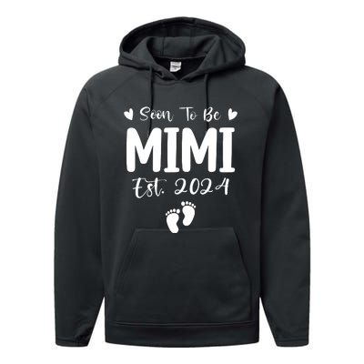 Mimi Est 2024 Soon To Be Mimi Funny Pregnancy Announcement Performance Fleece Hoodie