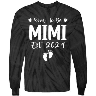 Mimi Est 2024 Soon To Be Mimi Funny Pregnancy Announcement Tie-Dye Long Sleeve Shirt