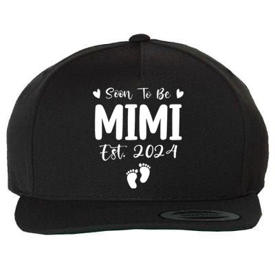 Mimi Est 2024 Soon To Be Mimi Funny Pregnancy Announcement Wool Snapback Cap