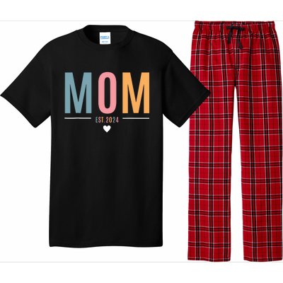 Mom Est 2024 Expect Baby 2024 Mother 2024 New Mama Mommy Pajama Set