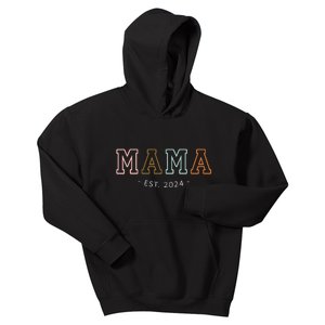 Mama Est 2024 Promoted To Mommy MotherS Day Mom To Be 2024 Kids Hoodie