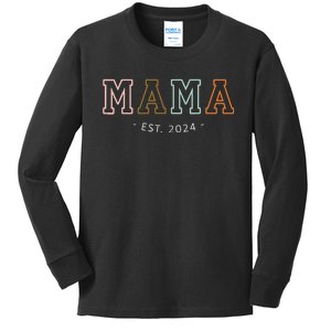 Mama Est 2024 Promoted To Mommy MotherS Day Mom To Be 2024 Kids Long Sleeve Shirt