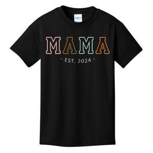 Mama Est 2024 Promoted To Mommy MotherS Day Mom To Be 2024 Kids T-Shirt