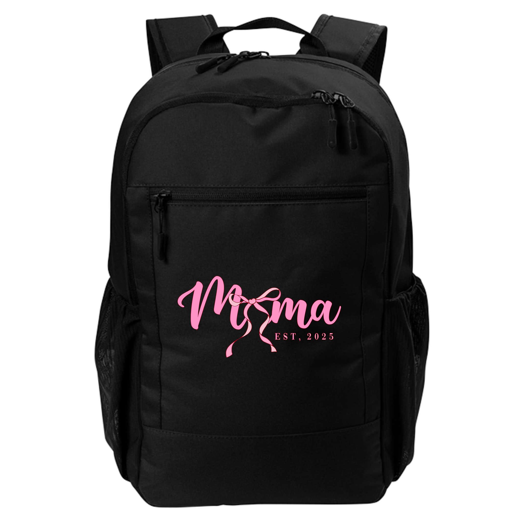 Mama Est 2025 Cute Coquette Bow Mothers Day New Mom Backpack