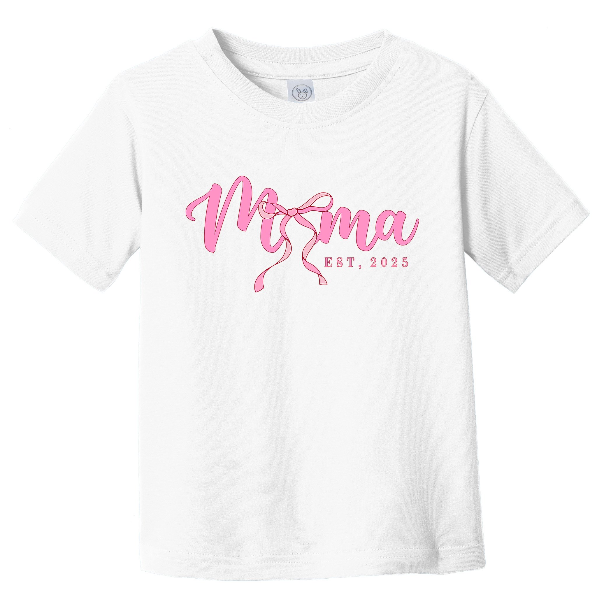 Mama Est 2025 Cute Coquette Bow Mothers Day New Mom Toddler T-Shirt