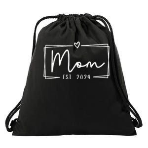 Mom Est 2024 Expect Baby 2024 Mother 2024 New Mom 2024 Drawstring Bag