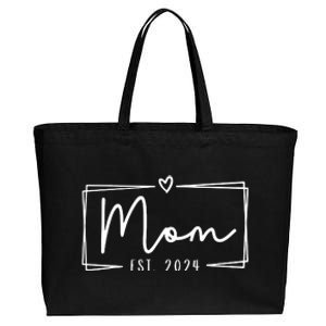 Mom Est 2024 Expect Baby 2024 Mother 2024 New Mom 2024 Cotton Canvas Jumbo Tote