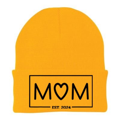 Mom Est 2024 Mom To Be Expecting Mom Gifts Mom And Dad Knit Cap Winter Beanie