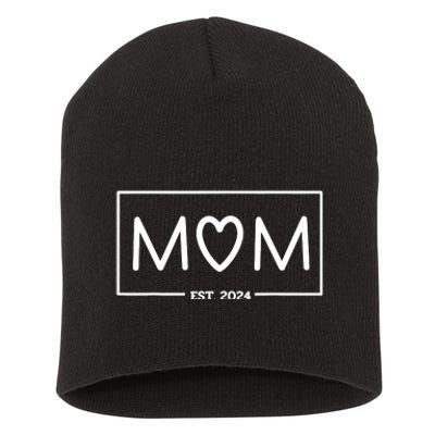 Mom Est 2024 Mom To Be Expecting Mom Gifts Mom And Dad Short Acrylic Beanie