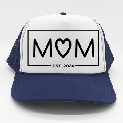 Mom Est 2024 Mom To Be Expecting Mom Gifts Mom And Dad Trucker Hat