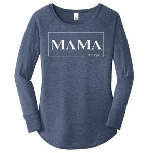 Mama Est 2024 Mothers Day Gift Women's Perfect Tri Tunic Long Sleeve Shirt