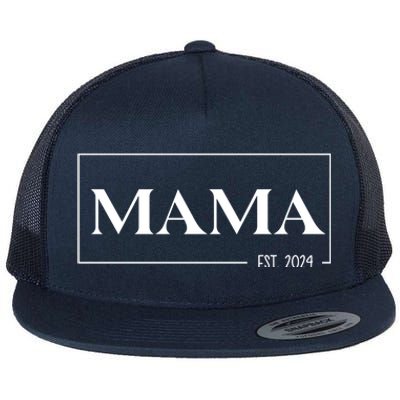 Mama Est 2024 Mothers Day Gift Flat Bill Trucker Hat