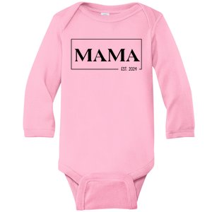 Mama Est 2024 Mothers Day Gift Baby Long Sleeve Bodysuit