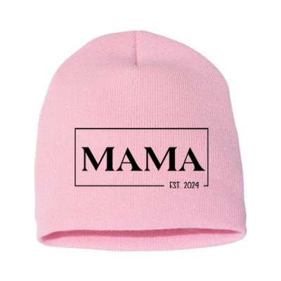 Mama Est 2024 Mothers Day Gift Short Acrylic Beanie