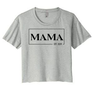 Mama Est 2024 Mothers Day Gift Women's Crop Top Tee