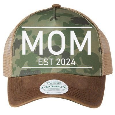 Mom Est. 2024 Promoted To Mom 2024 New Mom MotherS Day Legacy Tie Dye Trucker Hat