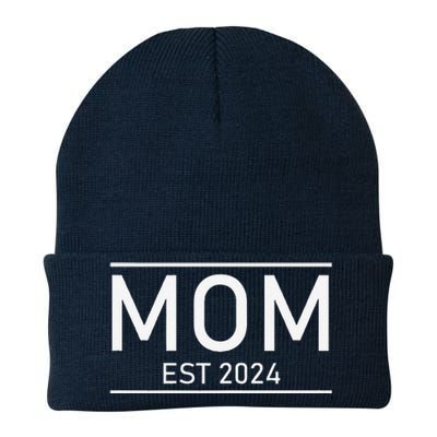 Mom Est. 2024 Promoted To Mom 2024 New Mom MotherS Day Knit Cap Winter Beanie