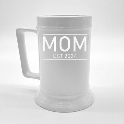 Mom Est. 2024 Promoted To Mom 2024 New Mom MotherS Day Beer Stein