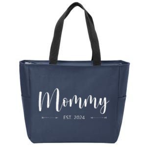 Mommy Est 2024 Promoted To Mom 2024 MotherS Day New Mom Zip Tote Bag