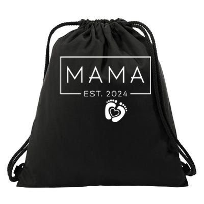 Mama Est 2024 Promoted To Mommy Mothers Day Mom 2024 Drawstring Bag