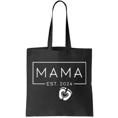 Mama Est 2024 Promoted To Mommy Mothers Day Mom 2024 Tote Bag