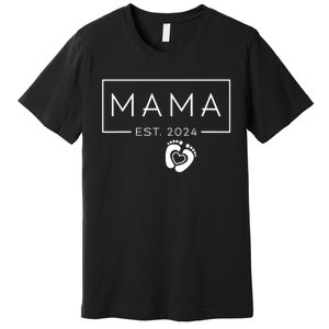 Mama Est 2024 Promoted To Mommy Mothers Day Mom 2024 Premium T-Shirt