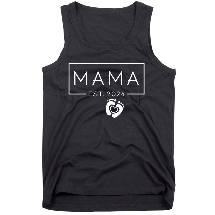 Mama Est 2024 Promoted To Mommy Mothers Day Mom 2024 Tank Top