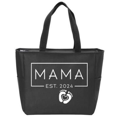 Mama Est 2024 Promoted To Mommy Mothers Day Mom 2024 Zip Tote Bag