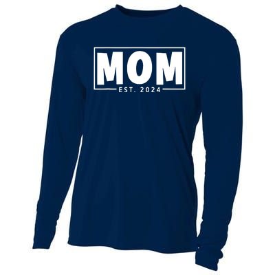 Mom Est 2024 Expect Baby 2024 Mother 2024 New Mom 2024 Cooling Performance Long Sleeve Crew