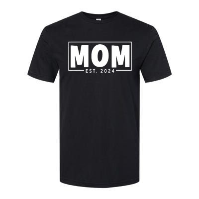 Mom Est 2024 Expect Baby 2024 Mother 2024 New Mom 2024 Softstyle CVC T-Shirt