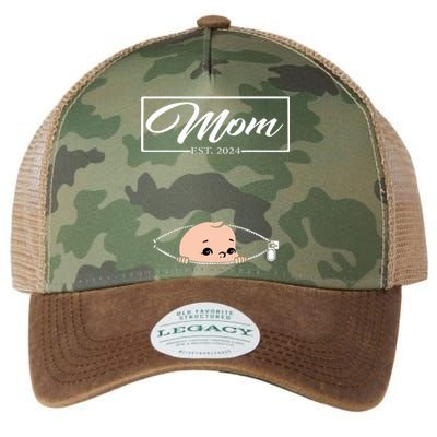 Mom Est 2024 Promoted To Mom 2024 Mother 2024 New Mom 2024 Legacy Tie Dye Trucker Hat