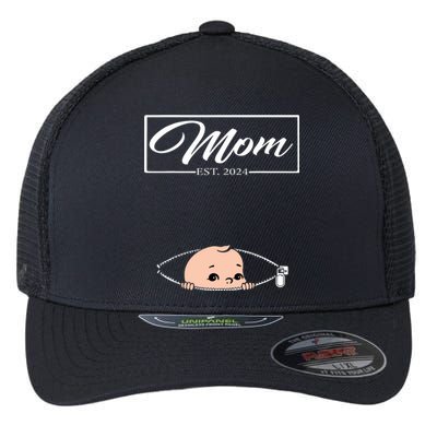 Mom Est 2024 Promoted To Mom 2024 Mother 2024 New Mom 2024 Flexfit Unipanel Trucker Cap