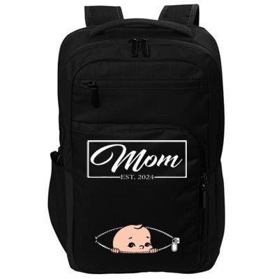 Mom Est 2024 Promoted To Mom 2024 Mother 2024 New Mom 2024 Impact Tech Backpack