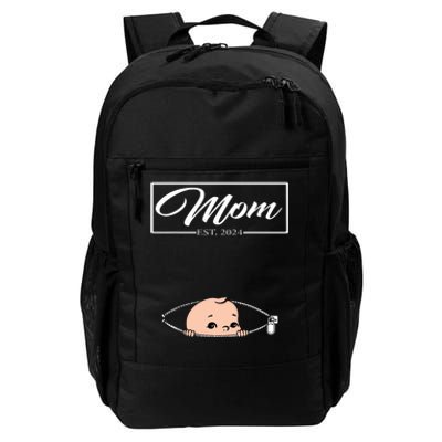 Mom Est 2024 Promoted To Mom 2024 Mother 2024 New Mom 2024 Daily Commute Backpack