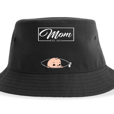 Mom Est 2024 Promoted To Mom 2024 Mother 2024 New Mom 2024 Sustainable Bucket Hat