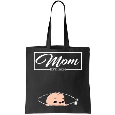 Mom Est 2024 Promoted To Mom 2024 Mother 2024 New Mom 2024 Tote Bag