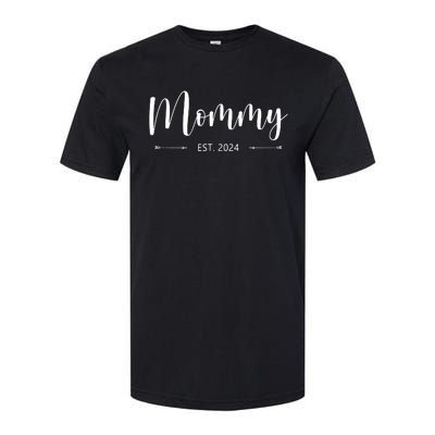 Mommy Est 2024 Promoted To Mom 2024 Mothers Day New Mom Softstyle CVC T-Shirt