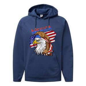 Merica Eagle American Flag Mullet Hair Redneck Hillbilly Gift Performance Fleece Hoodie