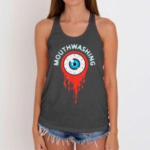 Mouthwashing Eye Art For Horror Fans Women's Knotted Racerback Tank